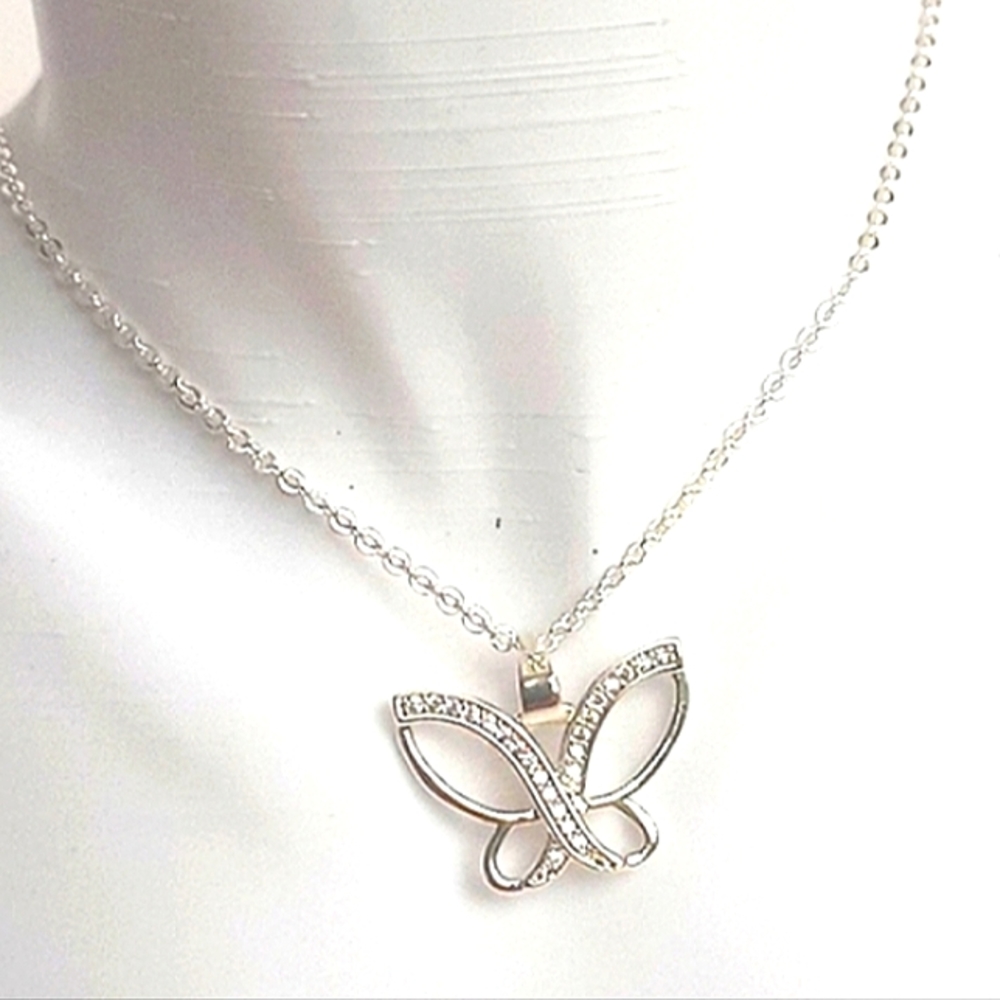Amanda Blu Cubic Zirconia Butterfly Necklace